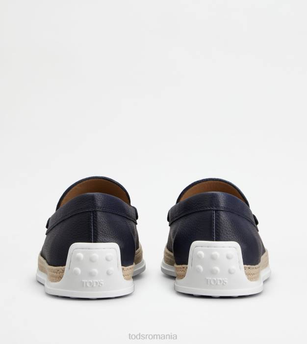 mocasini papuci din piele bărbați Tod's 080D900 albastru