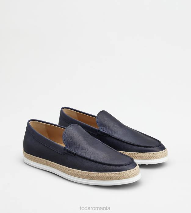 mocasini papuci din piele bărbați Tod's 080D900 albastru