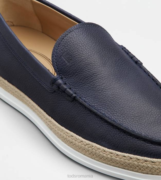 mocasini papuci din piele bărbați Tod's 080D900 albastru