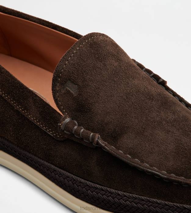 mocasini papuci din piele intoarsa bărbați Tod's 080D907 maro