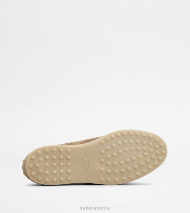 mocasini papuci din piele intoarsa bărbați Tod's 080D908 bej