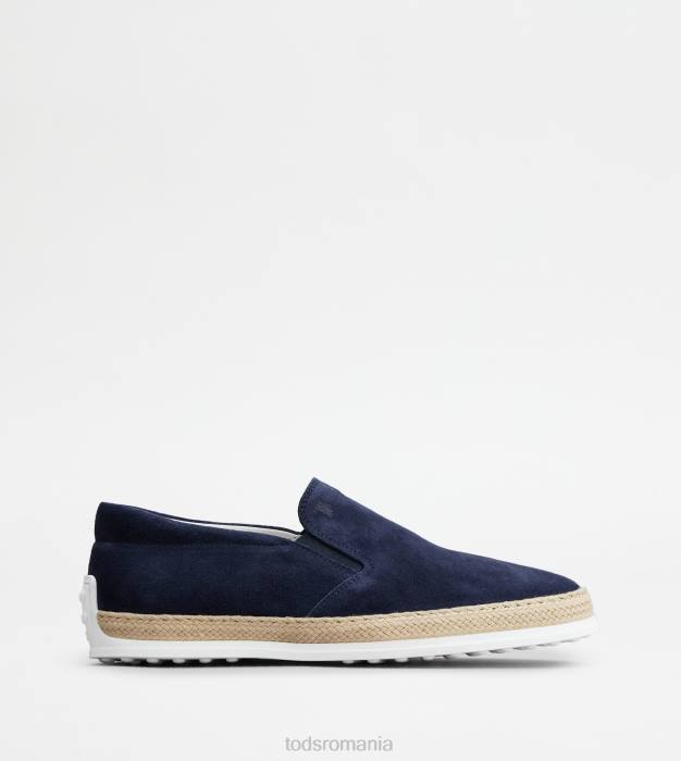 pantofi slip-on din piele intoarsa bărbați Tod's 080D910 albastru