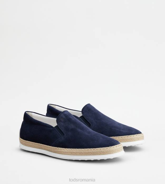 pantofi slip-on din piele intoarsa bărbați Tod's 080D910 albastru