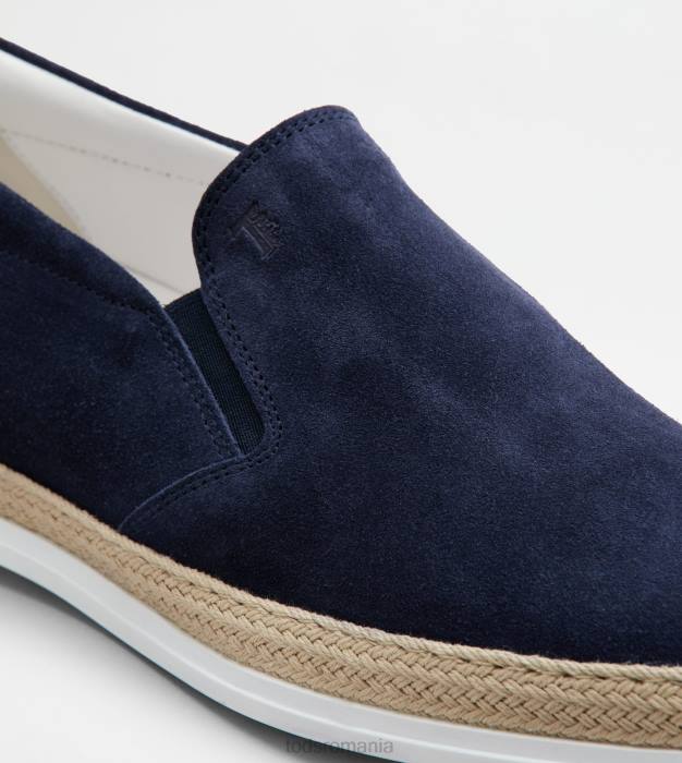 pantofi slip-on din piele intoarsa bărbați Tod's 080D910 albastru