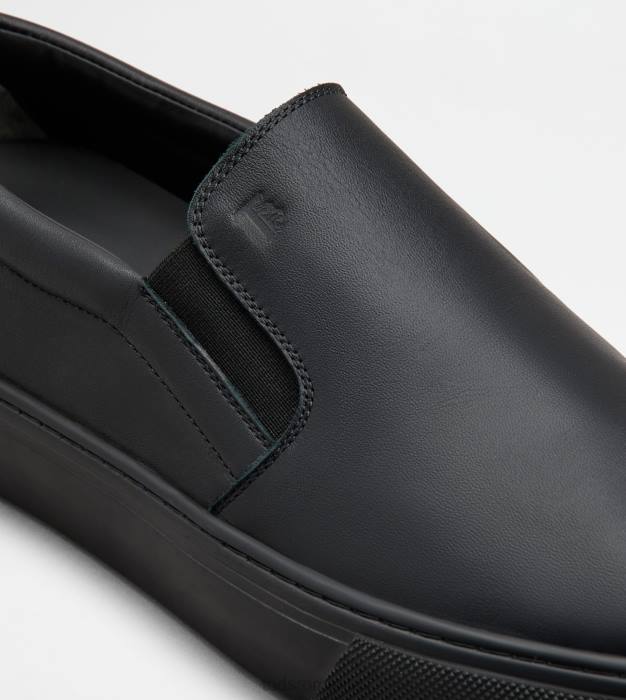 papuci din piele bărbați Tod's 080D845 negru