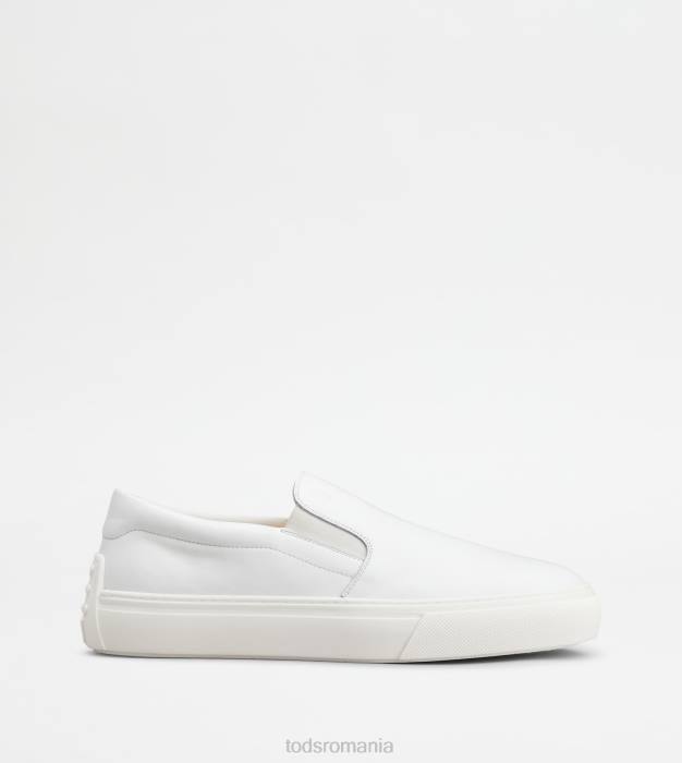 papuci din piele bărbați Tod's 080D868 alb