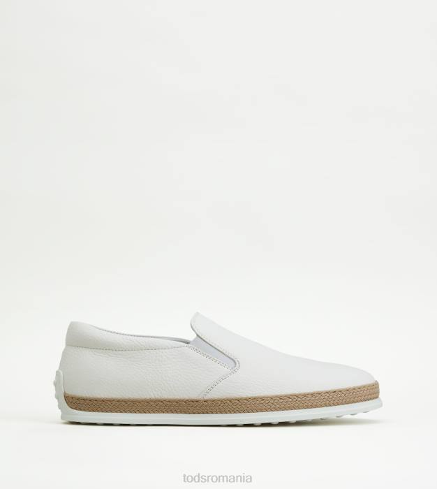 papuci din piele bărbați Tod's 080D912 alb