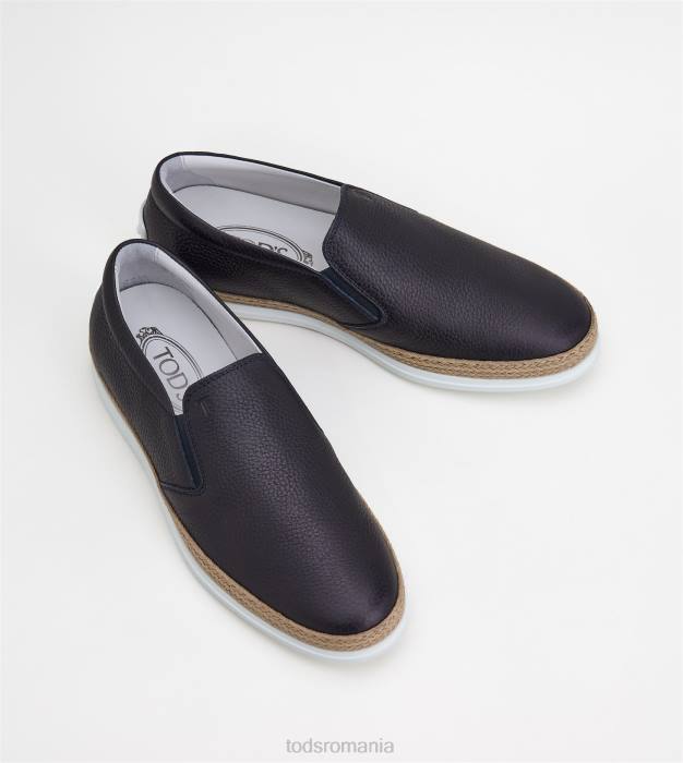 papuci din piele bărbați Tod's 080D913 albastru