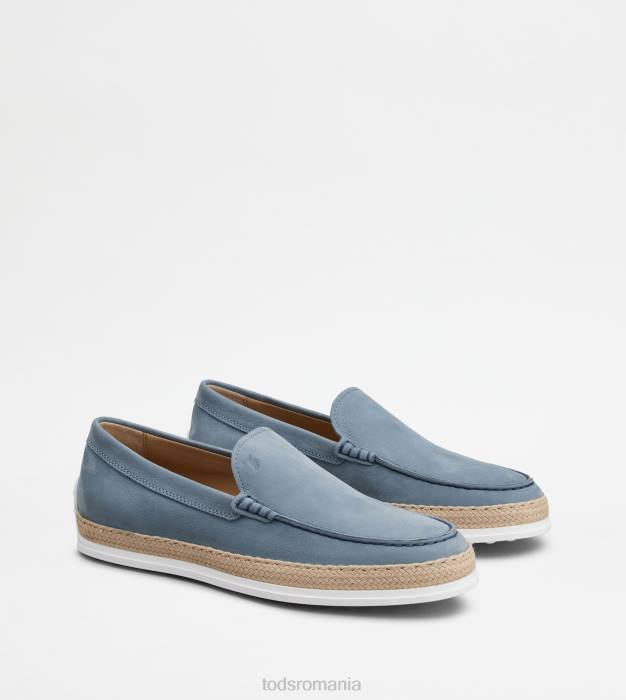 slip-on din nubuc bărbați Tod's 080D903 albastru deschis