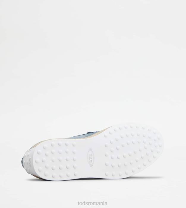 slip-on din nubuc bărbați Tod's 080D903 albastru deschis