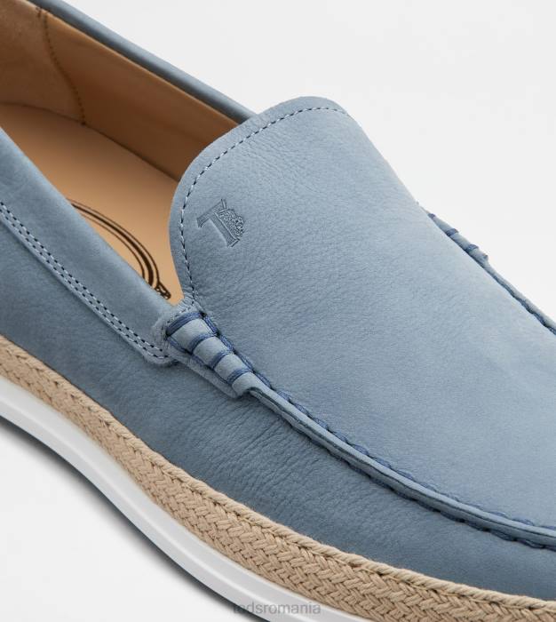 slip-on din nubuc bărbați Tod's 080D903 albastru deschis
