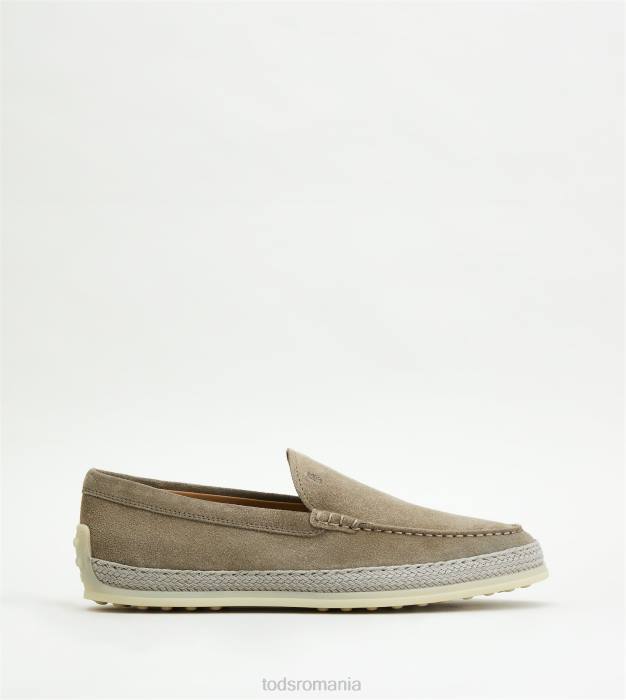 slip-ons din piele intoarsa bărbați Tod's 080D904 gri
