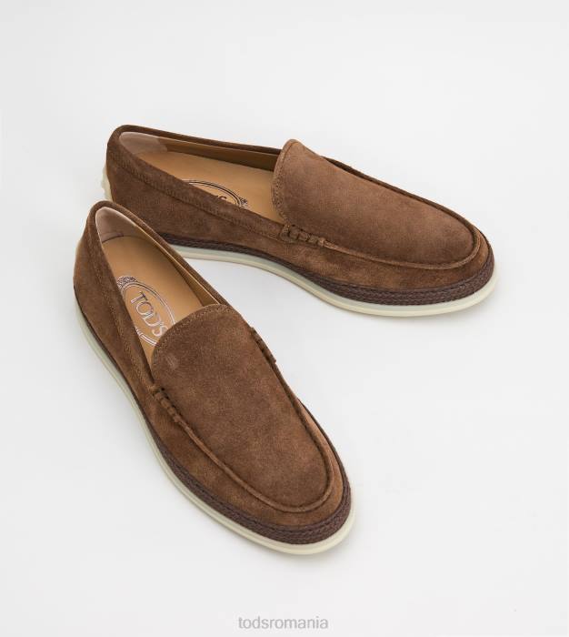 slip-ons din piele intoarsa bărbați Tod's 080D905 maro