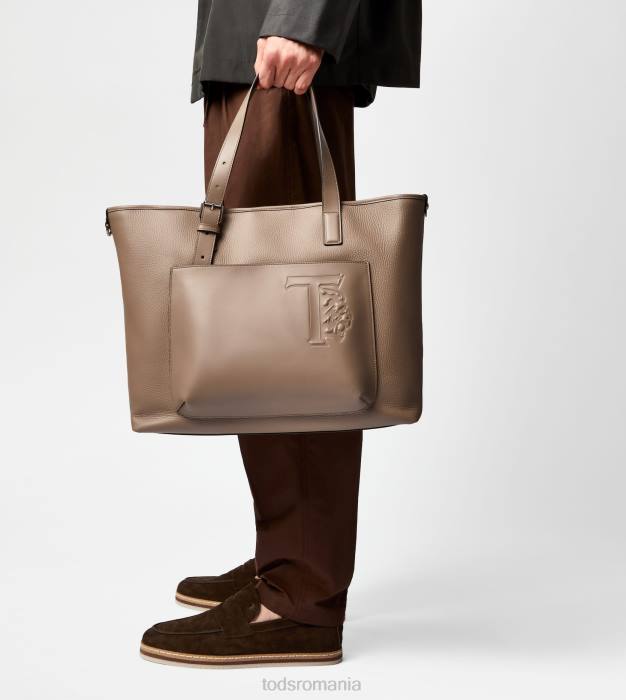 geanta de cumparaturi din piele medie bărbați Tod's 080D1006 negru