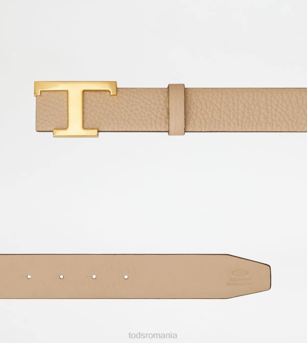 t curea reversibilă atemporală din piele femei Tod's 080D240 bej