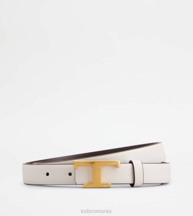 t curea reversibilă atemporală din piele femei Tod's 080D243 alb/maro
