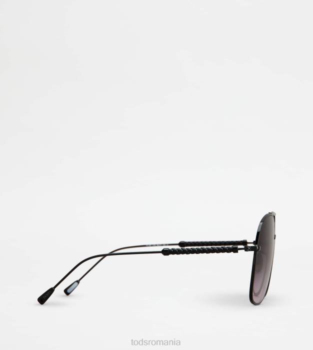 ochelari de soare cu tampla din piele femei Tod's 080D524 negru