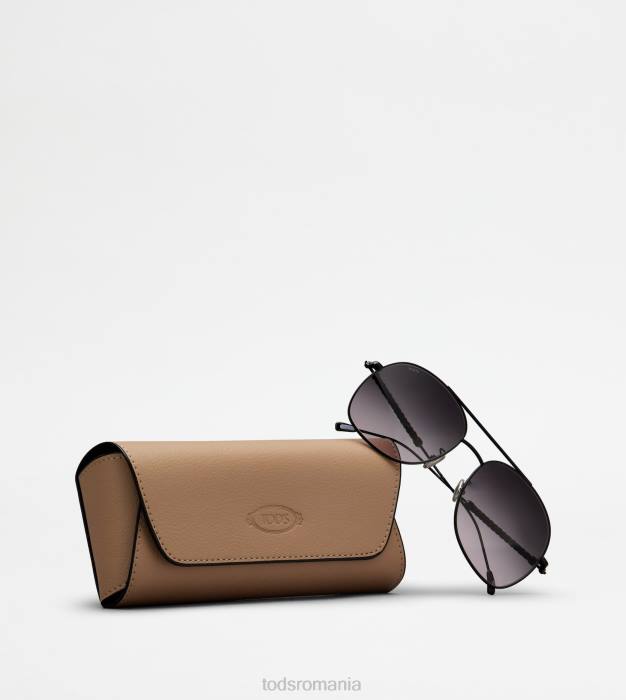 ochelari de soare cu tampla din piele femei Tod's 080D524 negru