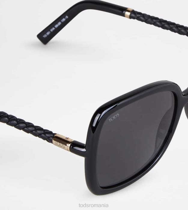 ochelari de soare cu tampla din piele femei Tod's 080D534 negru