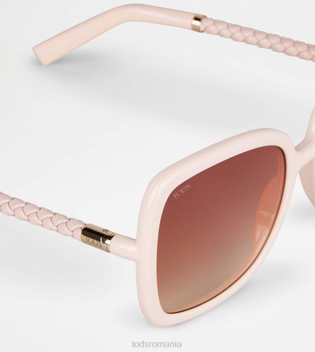ochelari de soare cu tampla din piele femei Tod's 080D536 roz