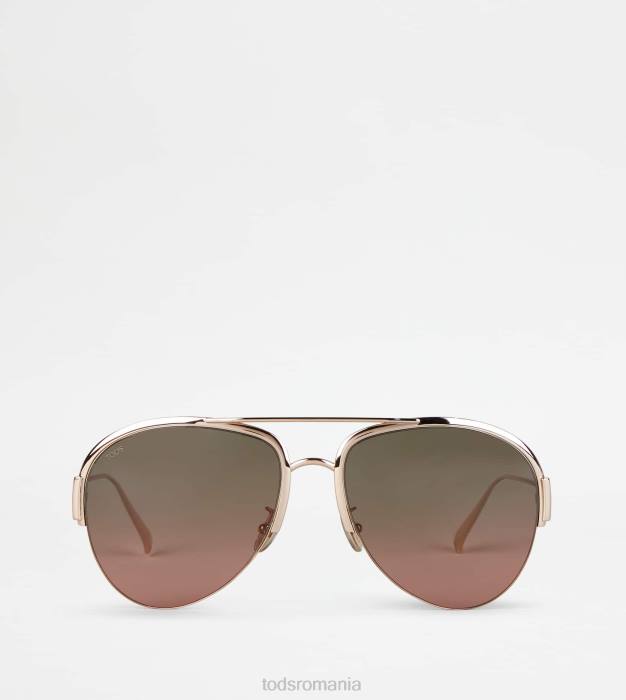 ochelari de soare de pilot femei Tod's 080D522 aur