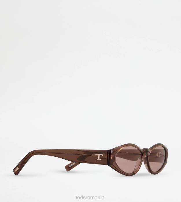 ochelari de soare ovali femei Tod's 080D526 maro