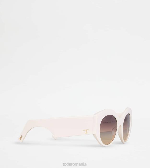 ochelari de soare rotunjiți femei Tod's 080D529 alb