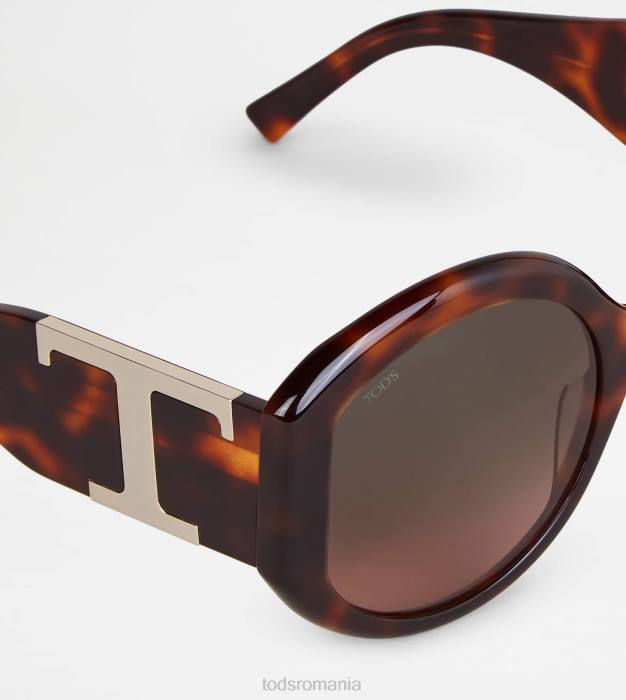 ochelari de soare rotunzi femei Tod's 080D530 maro
