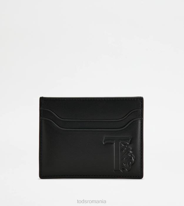 suport card de credit din piele femei Tod's 080D482 negru