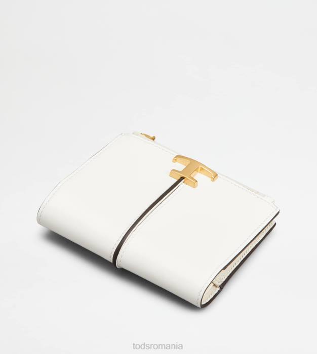 t portofel atemporal din piele femei Tod's 080D473 alb