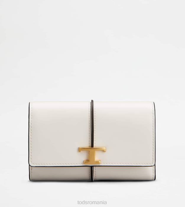 t portofel atemporal din piele femei Tod's 080D476 alb