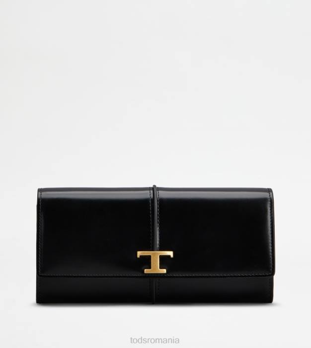 t portofel atemporal din piele femei Tod's 080D478 negru