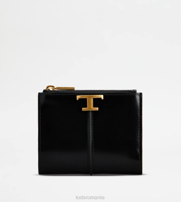 t portofel atemporal din piele femei Tod's 080D479 negru