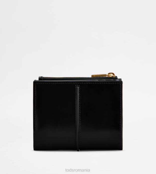 t portofel atemporal din piele femei Tod's 080D479 negru