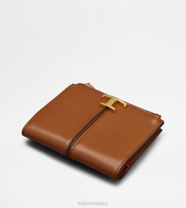 t portofel atemporal din piele femei Tod's 080D480 portocale