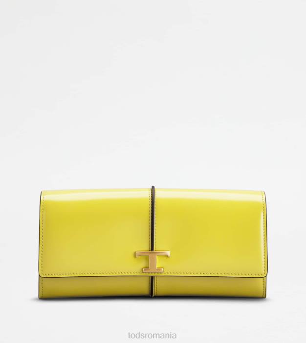 t portofel atemporal din piele femei Tod's 080D492 galben