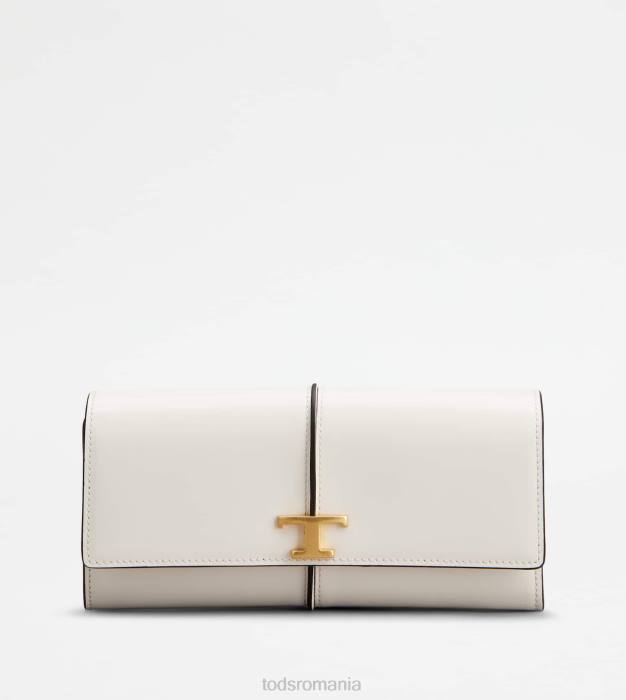 t portofel atemporal din piele femei Tod's 080D495 alb