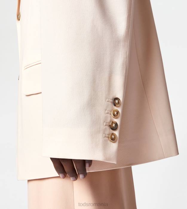 blazer supradimensionat din lana femei Tod's 080D599 aproape alb