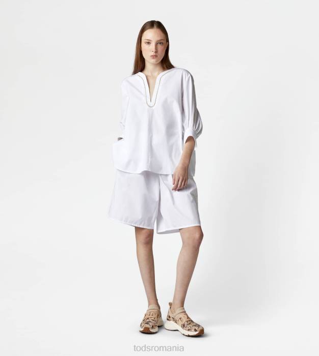 bluză din poplin femei Tod's 080D615 alb