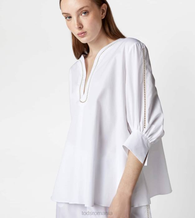 bluză din poplin femei Tod's 080D615 alb