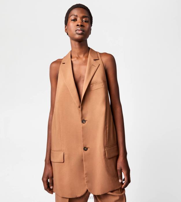 gilet din lână amestec de mătase femei Tod's 080D562 maro