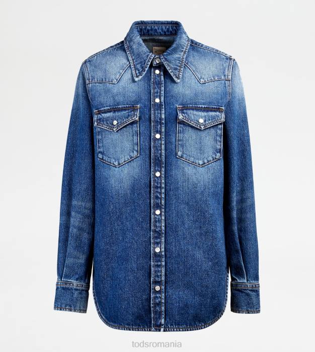 cămașă din denim femei Tod's 080D611 albastru
