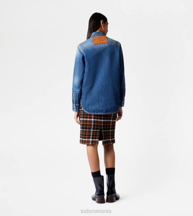 cămașă din denim femei Tod's 080D611 albastru