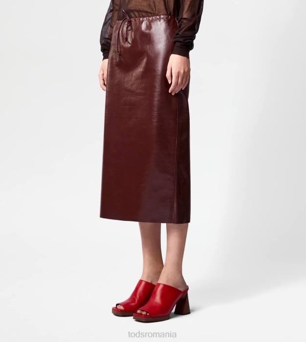 fusta din piele femei Tod's 080D586 maro