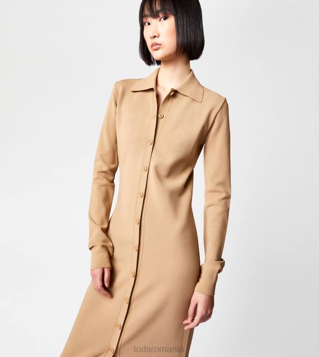 rochie longuette din tricot femei Tod's 080D560 bej