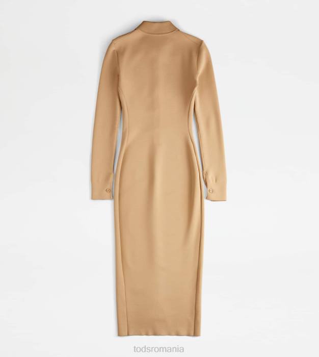 rochie longuette din tricot femei Tod's 080D560 bej
