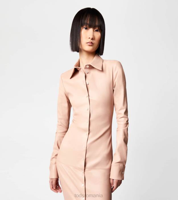 rochie midi din piele nappa elastică femei Tod's 080D561 roz