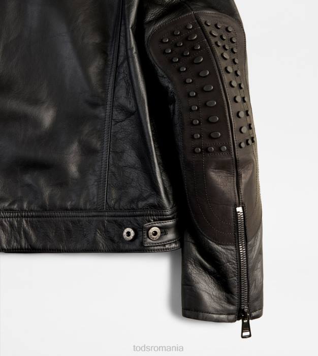jacheta din piele femei Tod's 080D601 negru