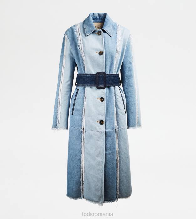 trenci din denim femei Tod's 080D624 albastru/albastru deschis