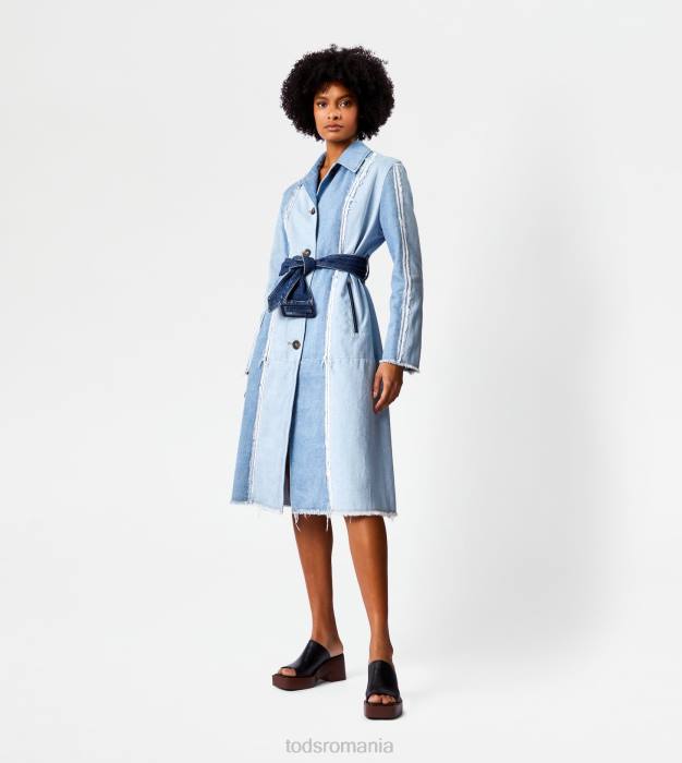 trenci din denim femei Tod's 080D624 albastru/albastru deschis